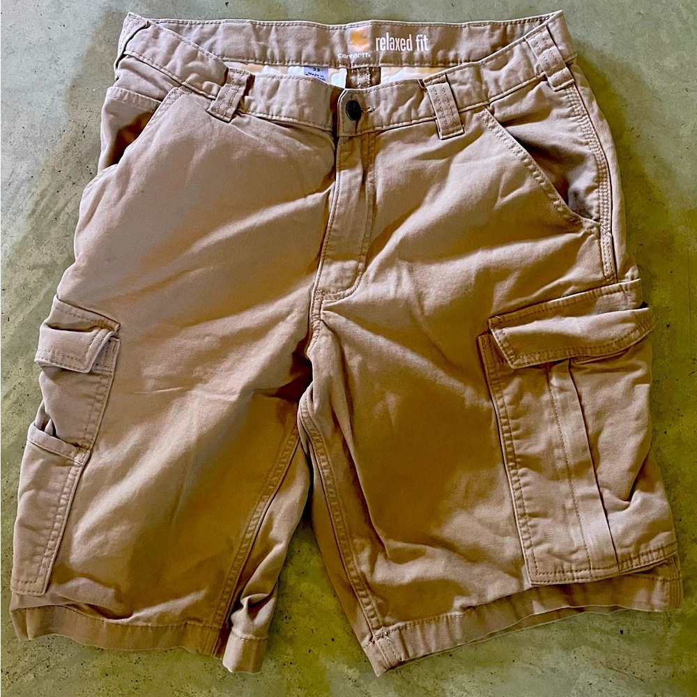 Carhartt Tan Cargo Shorts 36 Relaxed Fit